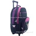 600D polyester kids rolling trolley backpack for school